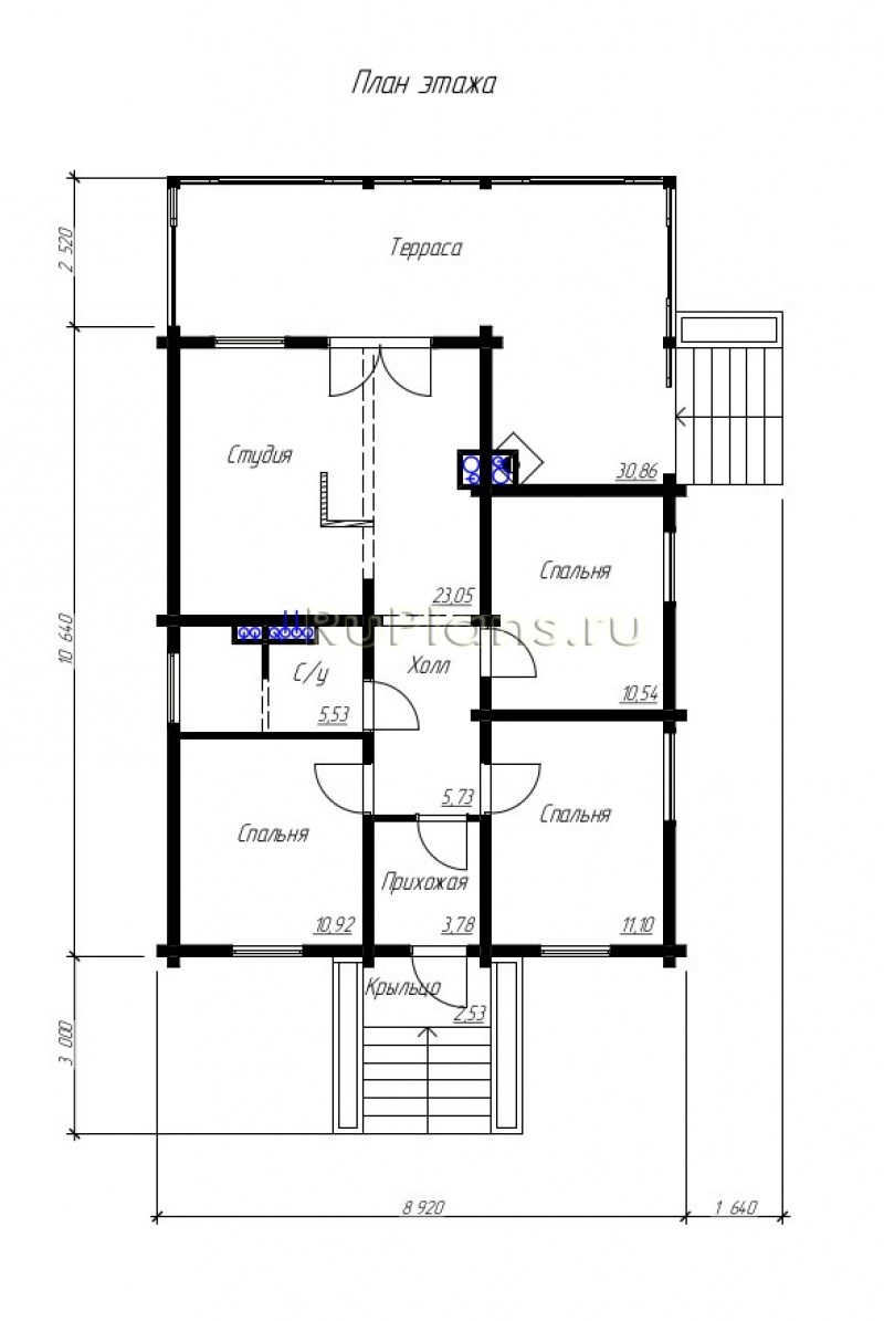 Проекты домов 70 м² из дерева - Деревянные дома на 70 кв м в Евпатории